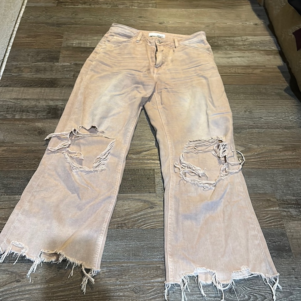 vervet cropped jeans blush color size 26